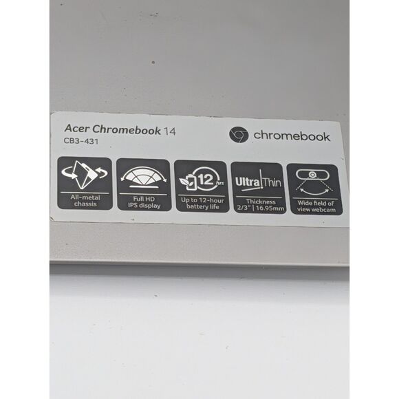Acer Chromebook 14 C83-431 FHD 14in N3160 processor 4GB RAM 32GB Flash Storage - Picture 7 of 8